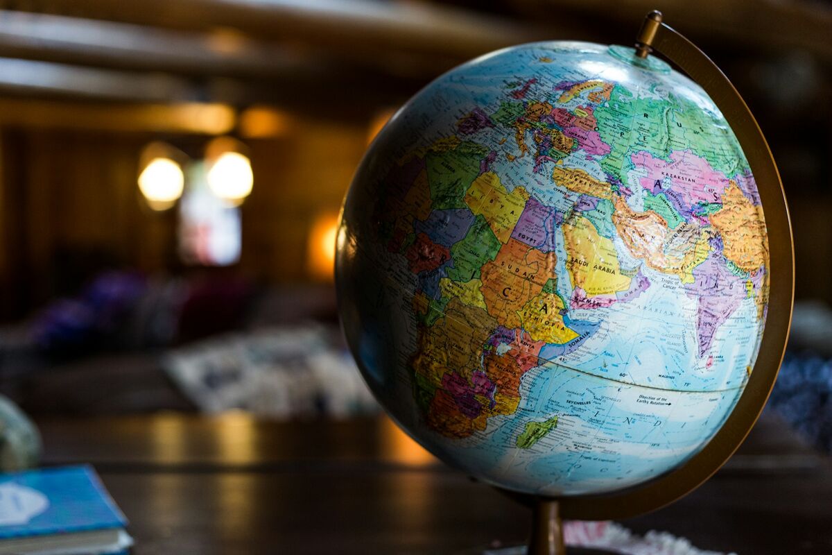 Globe met continenten
